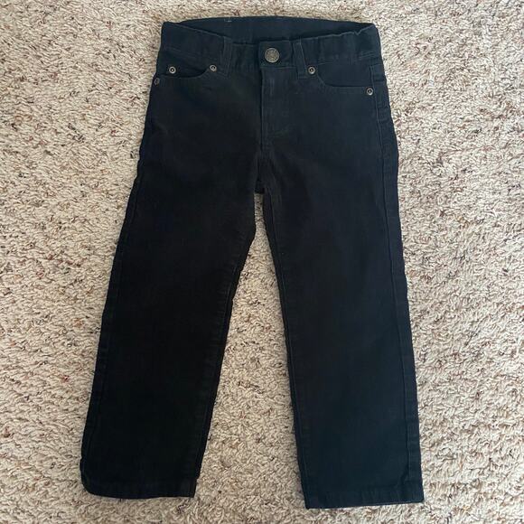 Janie and Jack Boys The Straight Leg Stretch Corduroy Pants Pockets Black 3 - Picture 1 of 5